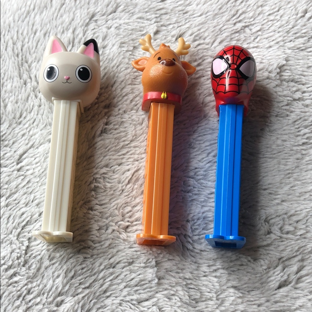 PEZ Dispenser Set - Cat, Reindeer and Spider-man